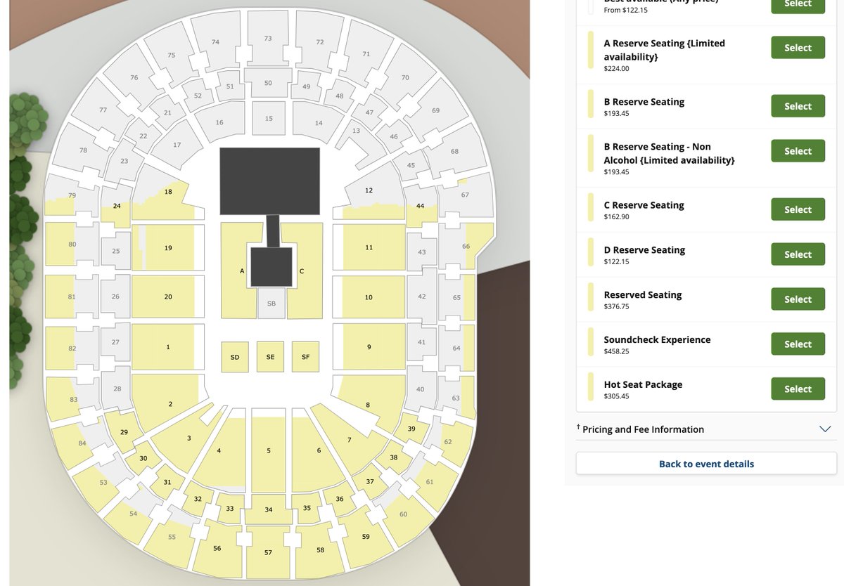 TWICEのオーストラリア公演、メルボルン（青）とシドニー（黄色）の