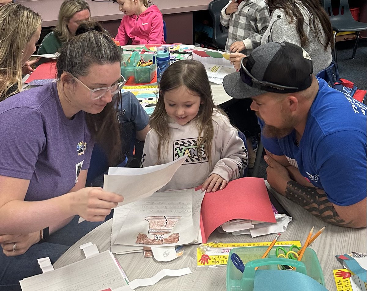 GenevaElem's tweet photo. Our Kindergarten students did an amazing job during their student led conference today. They owned their learning. Go Mustangs! https://t.co/o6bpKBFzDJ