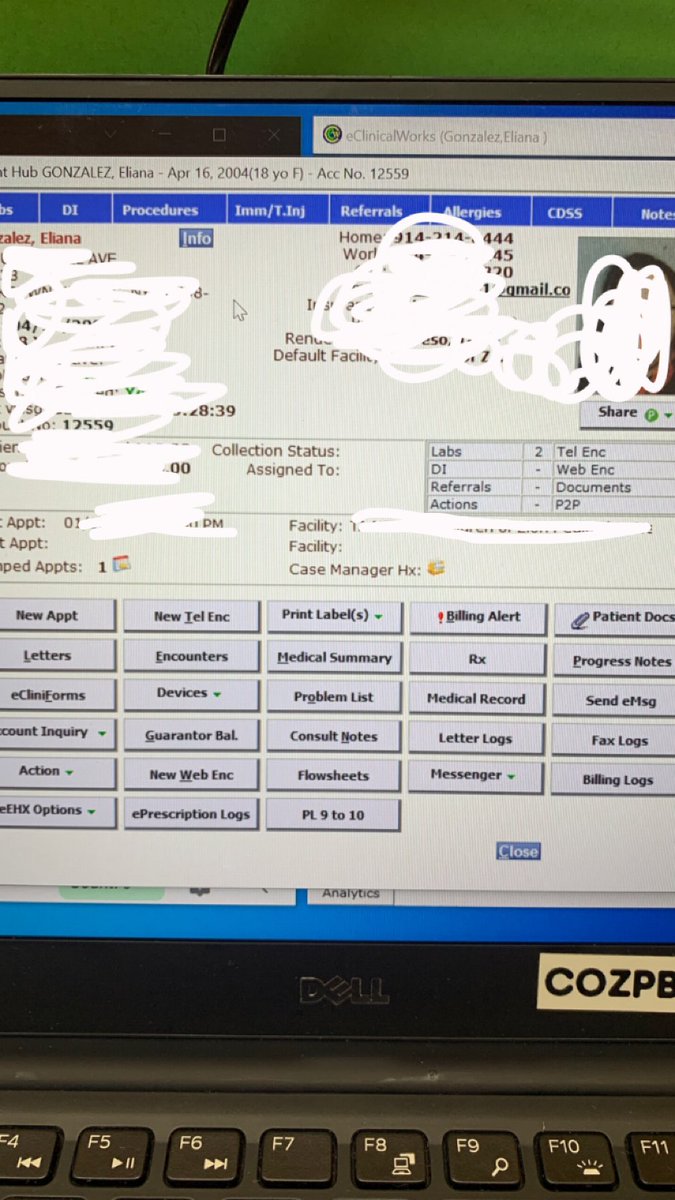 EgonzalezWISE's tweet photo. This is how you can check the patient’s medical records and how to tell if the patient needs to make an appointment (DISCLAIMER: this information is my own since I am a patient at this clinic) @YHSMrsMero #nursing https://t.co/qITN1p7gEz
