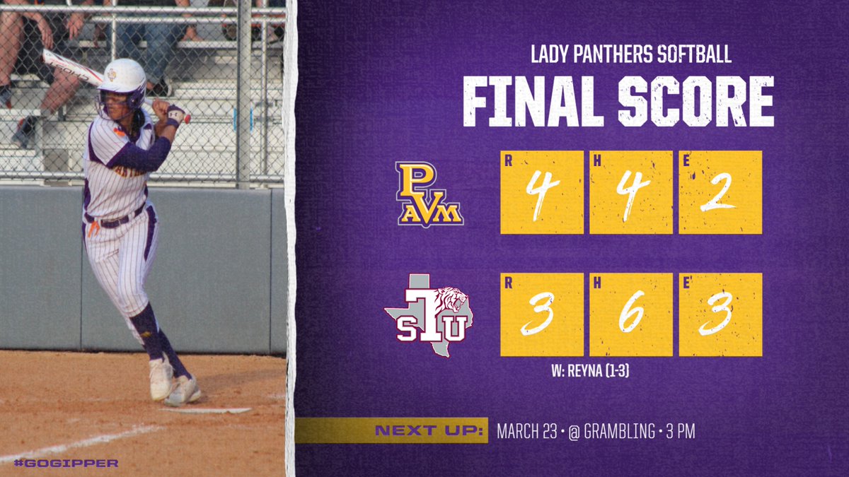 PVAMUPanthers's tweet photo. PVAMUSOFTBALL: Completes the 🧹🧹🧹 with a win over Texas Southern. On Friday, March 24, the team will return to action to face the Grambling State Lady Tigers in Ruston, La. The first pitch is set for 3 pm. #pvamsoftball #defendthering https://t.co/XY92WrO0Me