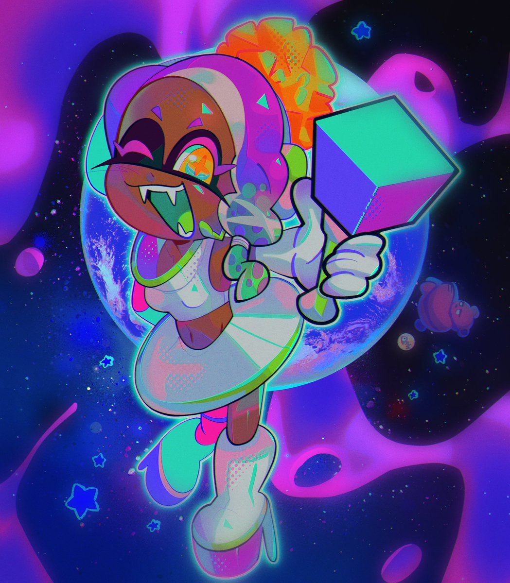 petzcatz2's tweet photo. reporting live from SPACE CHANNEL FRYE 🎤💫🚀
#Splatoon3 https://t.co/Vw0Z6IOvIQ