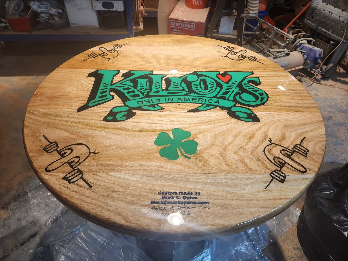 First pour of @total_boat tabletop epoxy on the new #Kilroys table. #ChurchOfWood