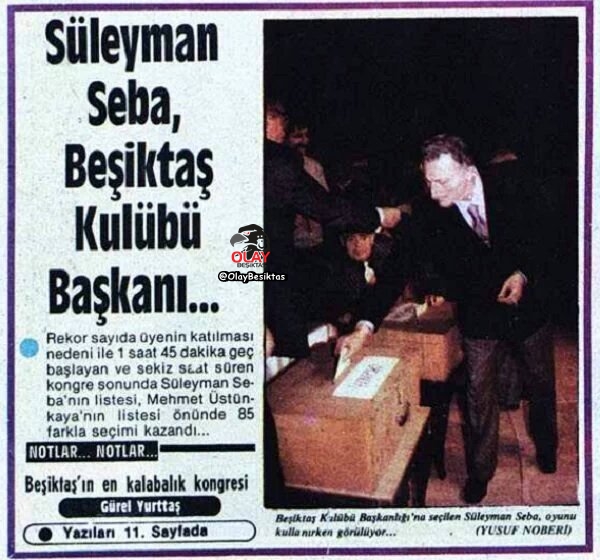 OlayBesiktas's tweet photo. Tarihte Bugün| (1 Nisan 1984)
Süleyman Seba 85 oy fark ile 16 yıl sürecek Beşiktaş başkanlığına seçildi.
🏆 5 Lig Şampiyonluğu
🏆 4 Türkiye Kupası
🏆 4 Cumhurbaşkanlığı Kupası
🏆 2 Başbakanlık Kupası
🏆 6 TSYD kupası https://t.co/vQ9Tm28ydu
