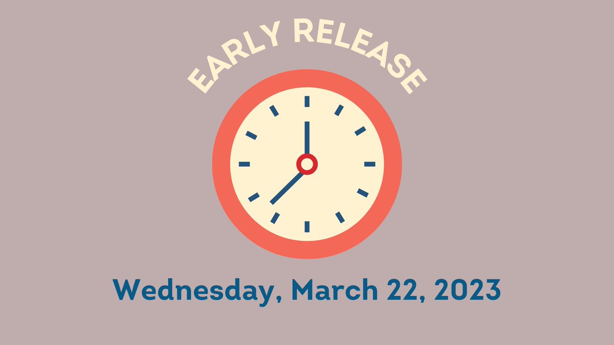 Remember, tomorrow is an early release day for students on the traditional calendar!