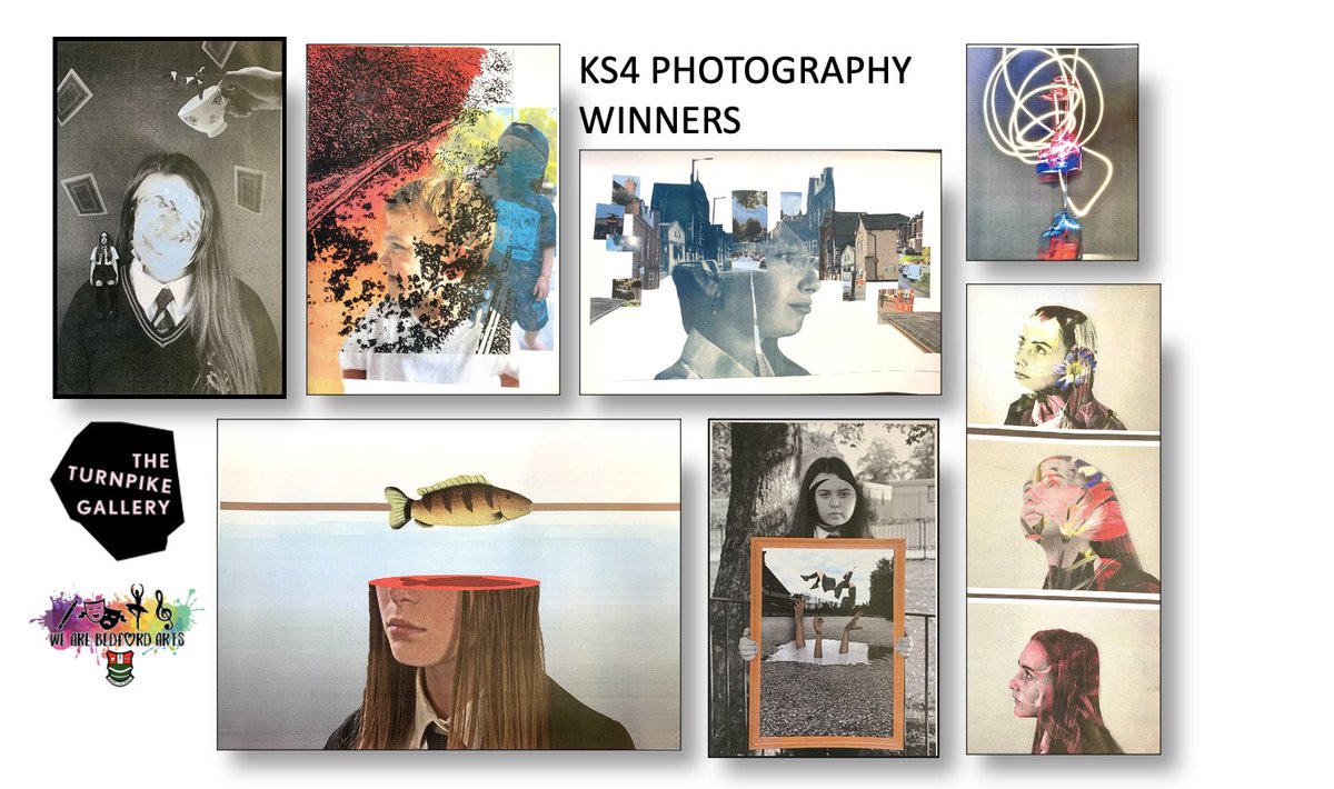 Misswalmsleyart's tweet photo. Half term Art exhibition announcement 📣 well done to our winners. A huge thank you to Charlotte from @theturnpikegall for judging the exhibition. The winning artwork will be displayed on our new gallery wall in the main school reception 👏🏻 @BedfordArts @JanetMadden13 https://t.co/gGfjPZ3WPC
