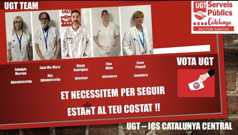 icsUgtCCentral's tweet photo. El millor equip: esforç, empàtic i lluitador!! Ho tenim tot !! @Diegoacrodrigue @encarna @FerranFanlo @CobanoFernando https://t.co/iZGo18pgmT