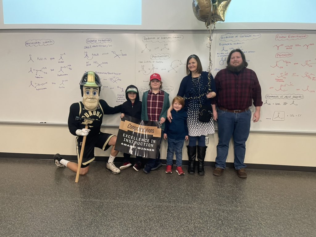 LifeAtPurdue's tweet photo. Congratulations to Erin Ward, @PurdueHHS Senior Lecturer, who was suprised with an Excellence in Instruction Award today. 🏆 This award honors academic staff with the rank of lecturer or senior lecturer for outstanding undergraduate teaching. https://t.co/bEi0aBOkeW