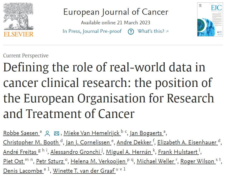 The European Organisation for Research and Treatment of Cancer (<a href="/EORTC/">EORTC</a>) endorses #TargetTrial emulation with #RWD.

An organization with unmatched expertise in the design of #randomizedtrials embraces their explicit emulation when using observational data.
ejcancer.com/article/S0959-…