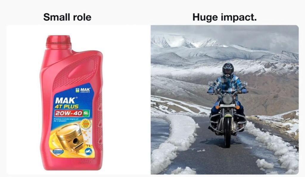 BPCLimited's tweet photo. right engine oil plays a #smallrole but delivers a #bigimpact to performance of your bike
#BPCL #MAKLubricants #MAKmakesItPossible #SmallRoleHugeImpact #Bike #RoyalEnfield https://t.co/MhycQDarys