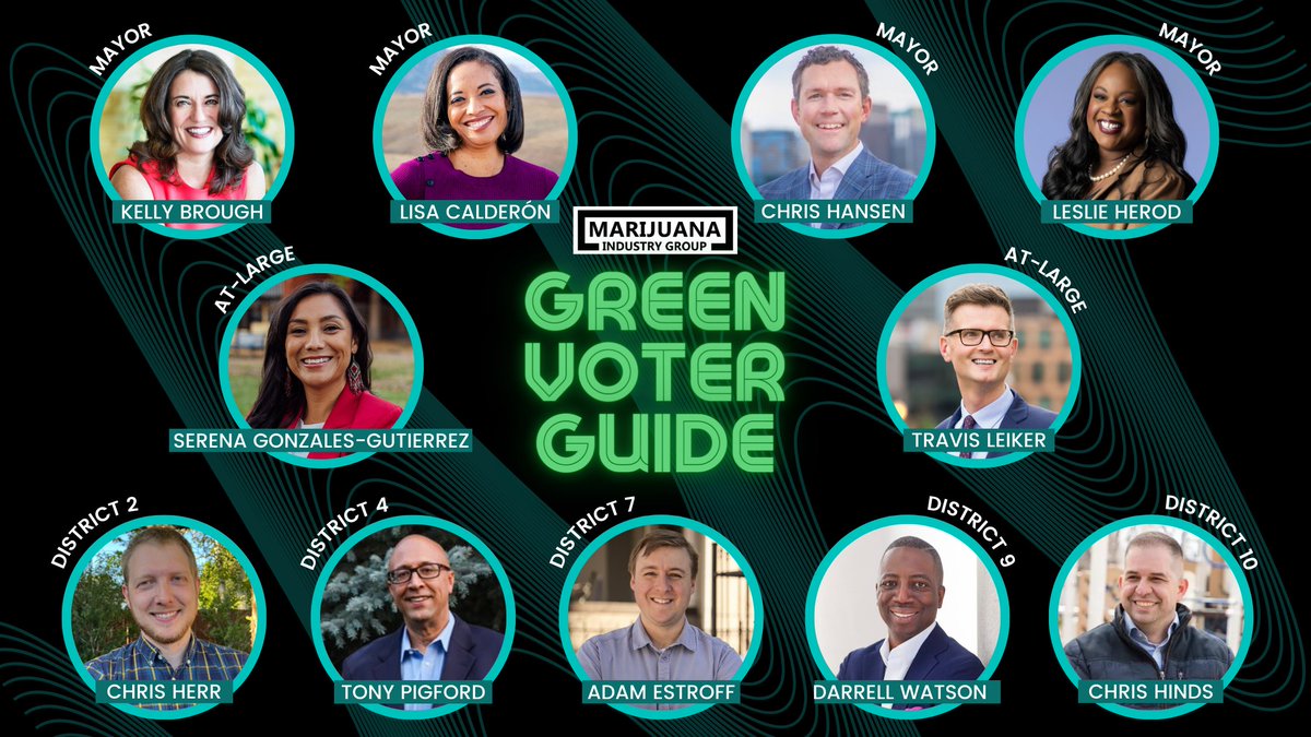 MIG is excited to release our first Green Voter Guide!
#copolitics #cannabisnews #denverelection

members.marijuanaindustrygroup.org/news/Details/m…
