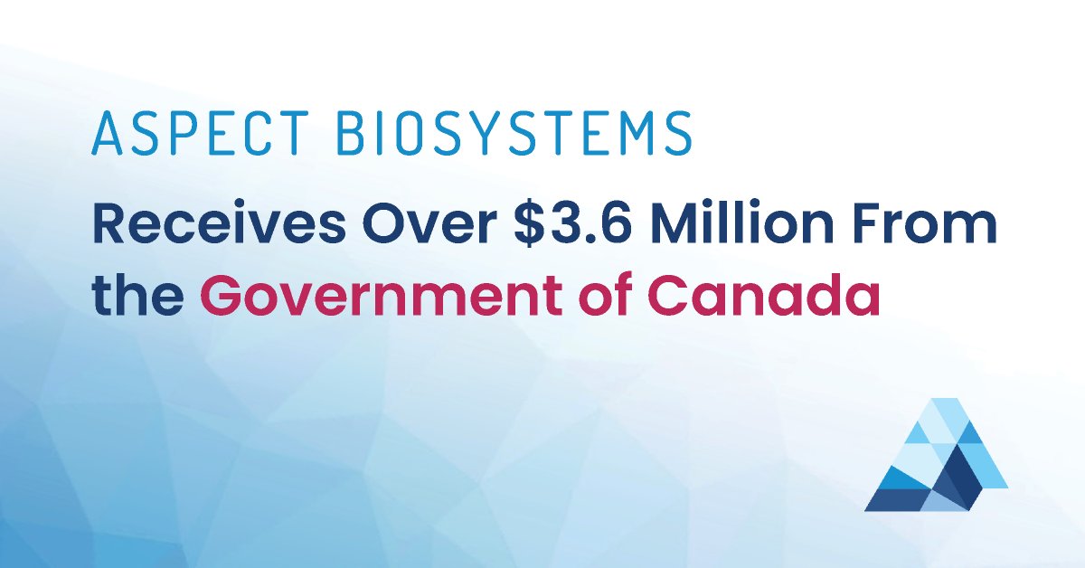 Aspect Biosystems Receives Over $3.6 Million from the Government of Canada via @PacifiCanEN 

Read the full press release here: hubs.li/Q01HKfct0

#BCTech #CdnInnovation