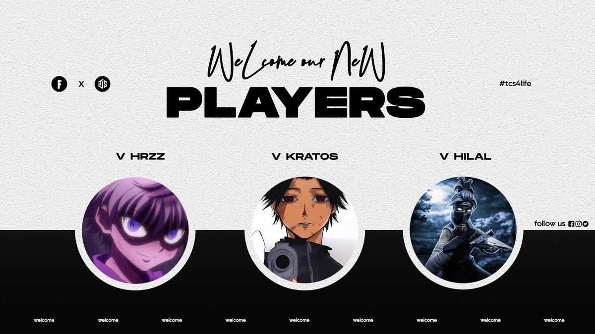TCS__Clan's tweet photo. We Are happy to introduce our new Fortnite Players , we wish you a happy future with us !! 

@HrzzFn 
@Kratossui 
@hilalge  

 #TCSNeverFalls #TCS4Life https://t.co/kSxb6UWdZ3