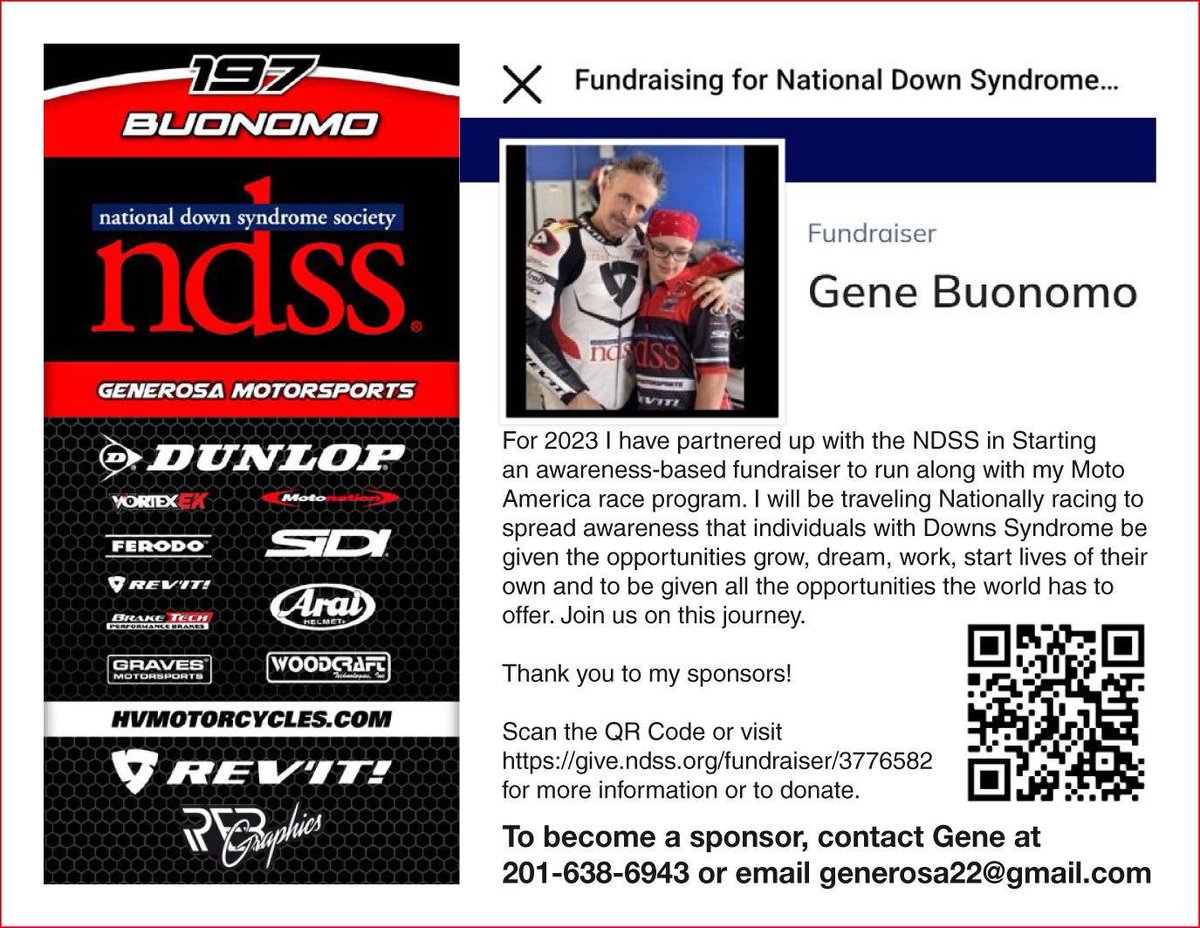 Here’s the link to our fund raiser! Thank you to all my sponsors!Thank you to @MotoAmerica for a great race series!
@ferodo @AraiAmericas @braketech @zerogravityraxing @woodcraftexhnologies @VortexRacing  @RideDunlop  @motonation @sidi @graves @REVIT