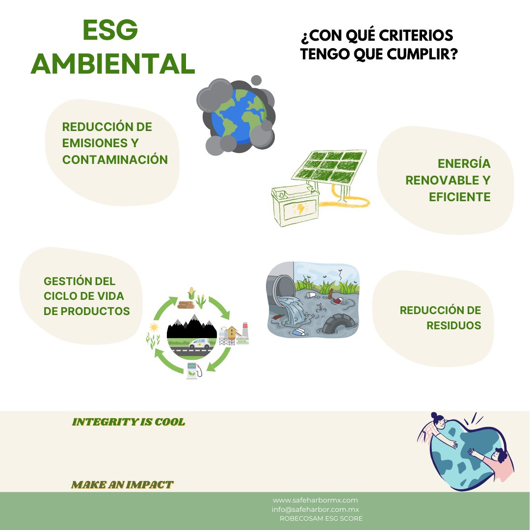 PaoMosti's tweet photo. "E" es por #enviornment, la dimensión ambiental de #ESG se trata de hacer un #impactopositivo en el #ambiente, ¿y si en lugar de sólo hacer negocios, hacemos la diferencia también? ¿qué necesitas para cumplir con la "E" de ESG? #safeharbormx #makeanimpact #integrityiscool. https://t.co/MBrCydYYKk