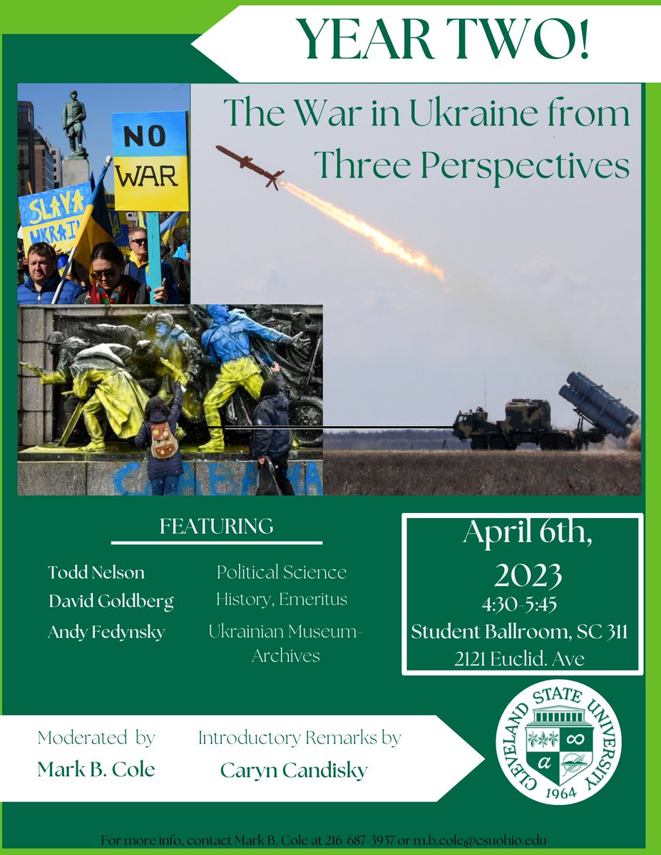 mbcole3's tweet photo. Come join me @CLE_State for this free and public event on April 6th. @UMACleveland  @CSUPoliSci 
@SocStudiesatCSU @TheCityClub @WEWS @cleveland19news https://t.co/ikd0rpHxre