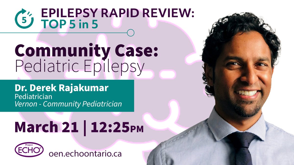 ECHOEpilepsy's tweet image. Special thanks to Dr. Derek Rajakumar, for so generously leading our learners through a complex pediatric epilepsy case and his clinical perspective as a community pediatrician. #PrimaryCare
@ECHOEpilepsy: #AllTeachAllLearn

#EpilepsyAwarenessMonth
#EpilepsyRapidReview