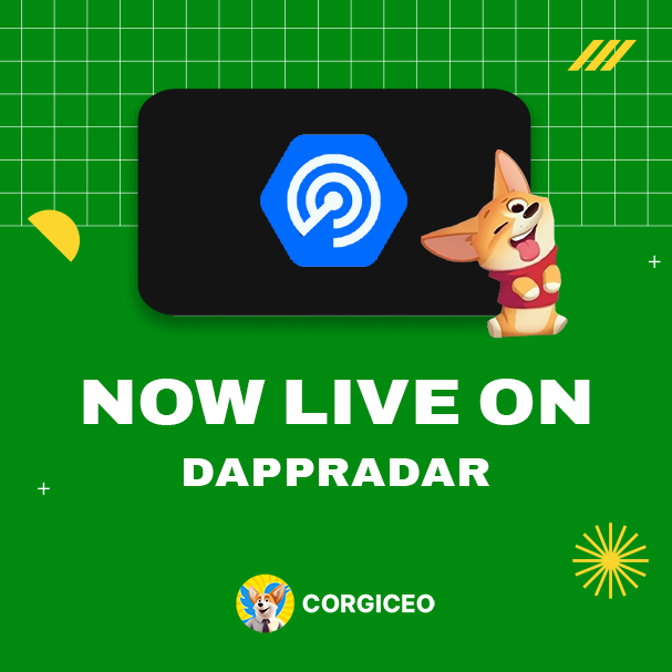 Corgi_CEO's tweet photo. 🚀  CORGI CEO IS LIVE ON @DappRadar 

⏏ https://t.co/3k2Oi6UL92

⏏  Contract: 0x365b475Bc0eAF3C92F6B248B3f09D10F55EC900d

💥 BUY $CORGICEO now!!! https://t.co/fLfjf7beqX