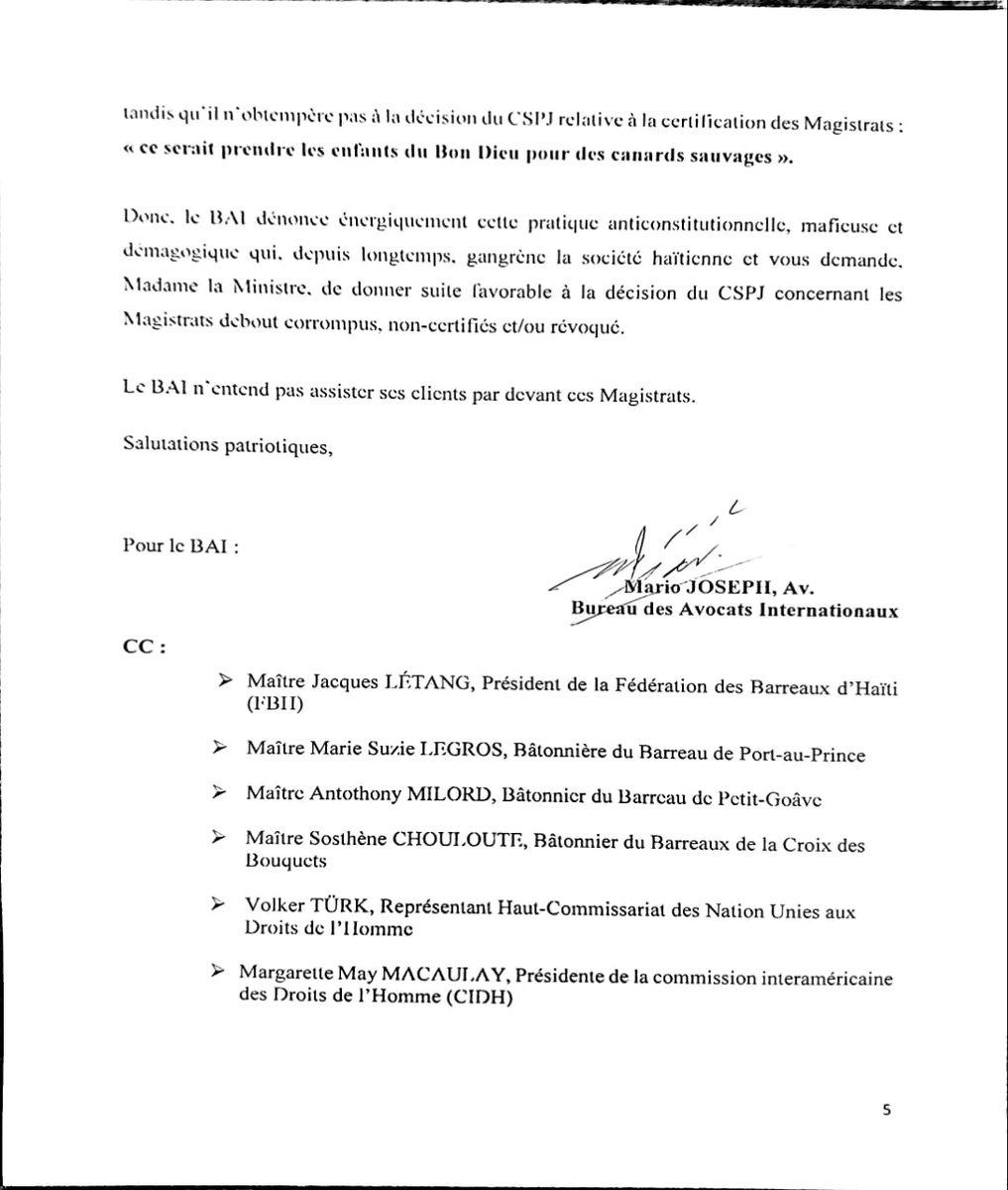 HaitiBai's tweet photo. @HaitiBai ap raple Chèf Pakè Pòtoprens lan, Jacques LAFONTANT te deja revoke depi 11 novanm 2022 pou zak kòripsyon, malvèsasyon ak abi otorite. 2/2 https://t.co/IpsXoA03QL