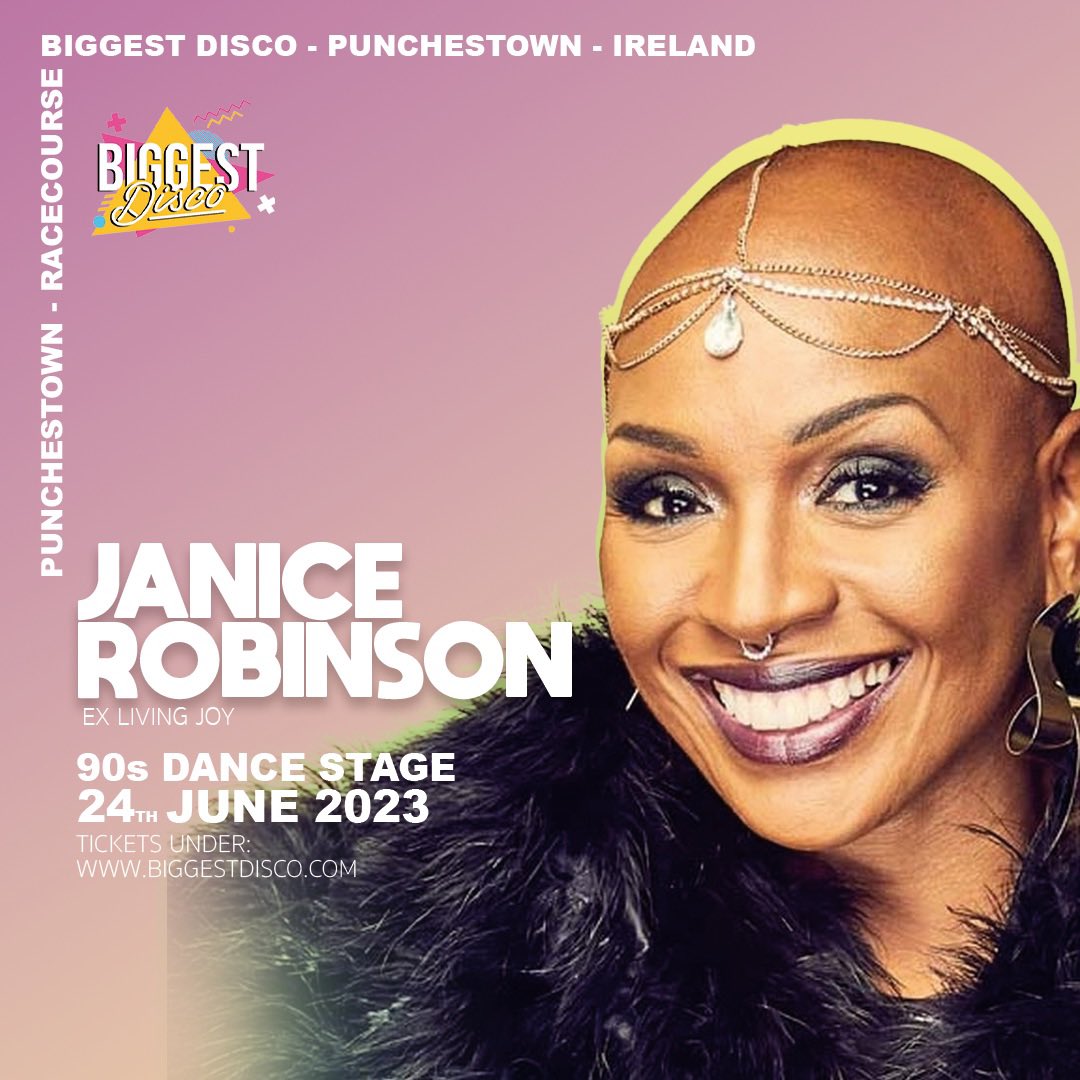 Biggest disco festival, Punchestown Racecourse 24.06.2023

Performing at 90’s stage 

She is best know for her single 
“Dreamer” youtu.be/2VuyQuRAsHI

More info and tickets : biggestdisco.com