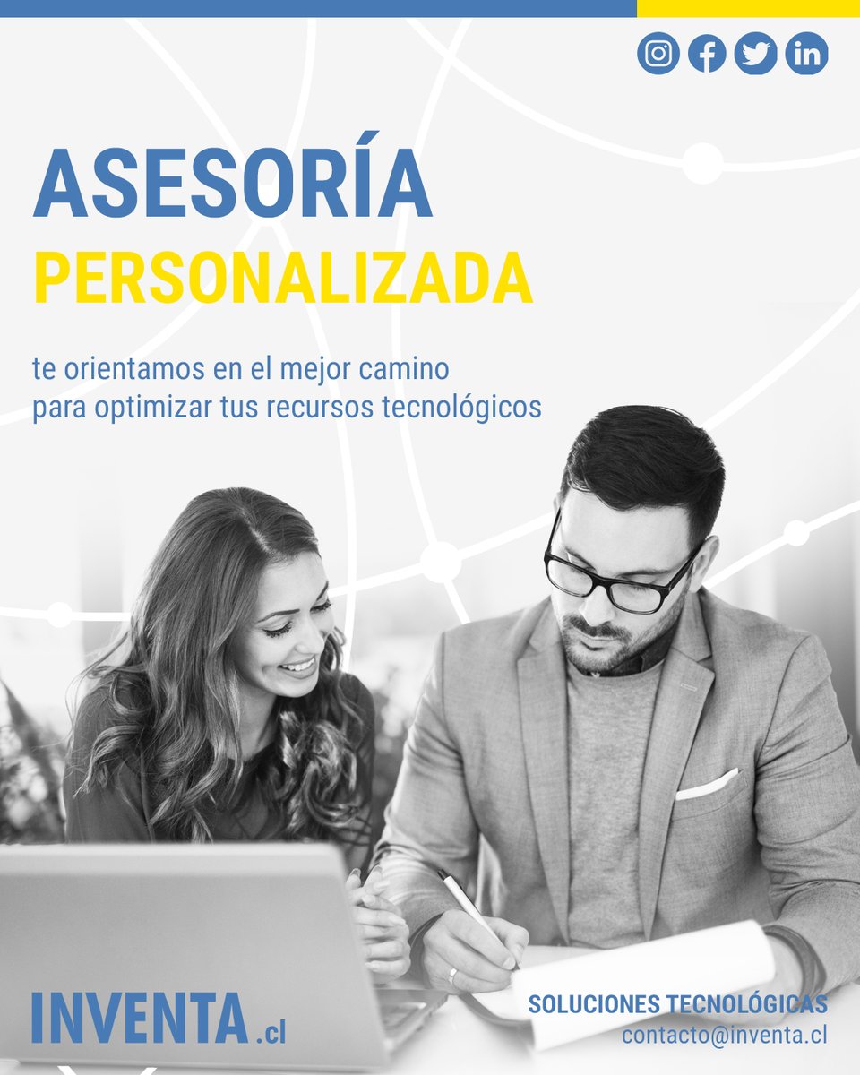 inventacl's tweet photo. 🔵¿Necesitas un una solución tecnológica?
📞Contáctanos
💻https://t.co/Qj97LbWhDh
📧contacto@inventa.cl
📍Cruz del Sur 133, Las Condes, Chile.

#inventa #inventasa #solucionestecnológicas #tecnología #servidores #sistemas #diseñoweb #diseñodeaplicaciones #soportetécnico https://t.co/sX6mCzaOQM