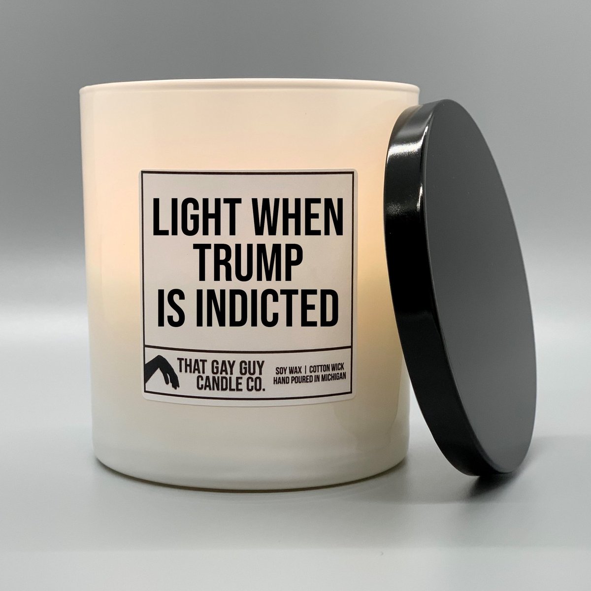 RT if you’re ready to celebrate Trump’s indictment! 🔥 Shop Now ➝ thatgayguycandlecompany.com
