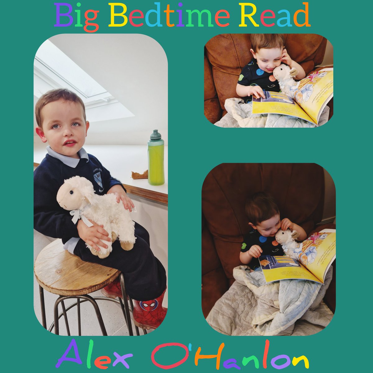 christine_kilg's tweet photo. @sjps73Nur Alex took Larry the lamb to the pool, to watch his brothers swimming lesson. Then tonight enjoyed cuddling up with Larry to read The Gingerbread Man for the #bigbedtimeread https://t.co/y9SmICdrOt