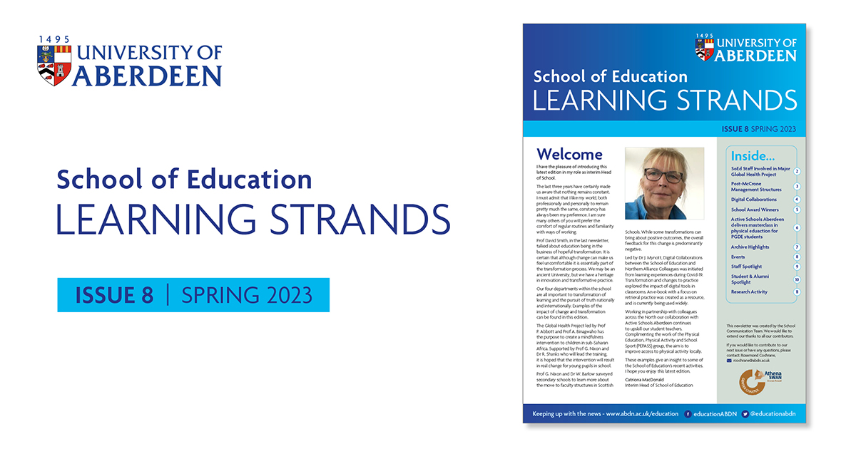 Take a look at the recent edition of our School of Education Newsletter! #educationABDN #AbdnFamily #UoA bit.ly/3XIq3MT