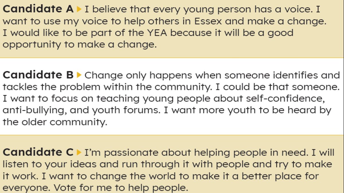 team_plume's tweet photo. This week, students at Plume Academy have been voting for the new members of the YEA.
The Young Essex Assembly (YEA) is the elected Youth Council for Essex.
@Essex_CC @YouthEssex https://t.co/csubb05pr6