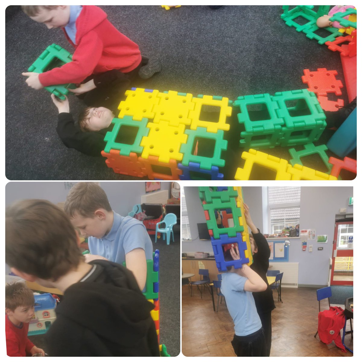 PentrerGraig's tweet photo. Thrive team work challenge..... Make an iron man suit which they can walk in. Challenge accepted! 😎  🌈 #pgpsupport https://t.co/yGYFyMZVBi