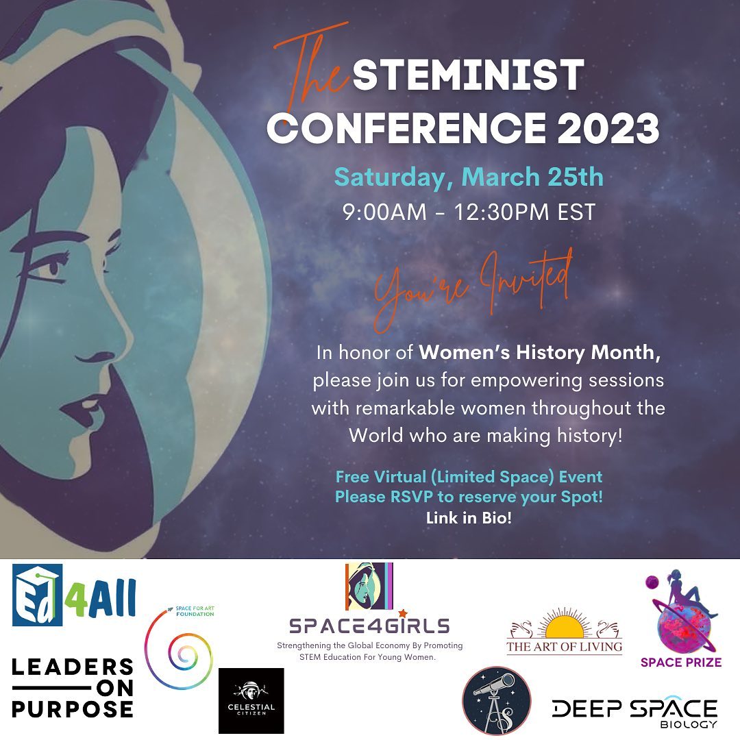 In honor of #WomensHistoryMonth @space4girls_  is hosting The #Steminist Conference all about celebrating the incredible achievements of women throughout the world in STEM and Space. 
RSVP for FREE at space4girls.org/space4girls-ev…

#SpacePrize #WomeninSTEM #WomenInSpace