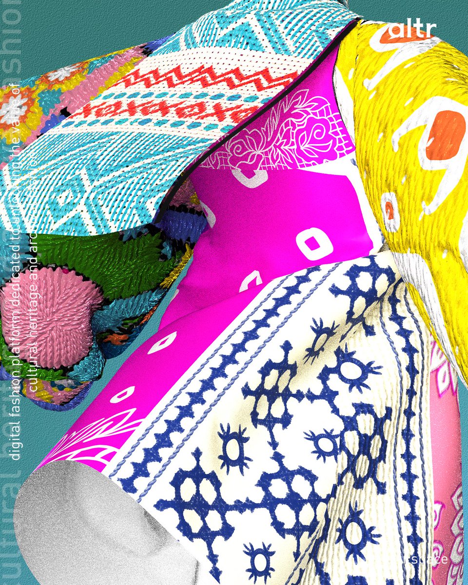 altr_____'s tweet image. 🧵Experience the beauty of digital savoir-faire in every detail of this Indian crafted textile dress, from the embroidery to the weavings. Savour-faire’s digital makeover by altr x @simranoswal. 

📢Explore more at #MVFW23 at @decentraland from 28-31 Mar.