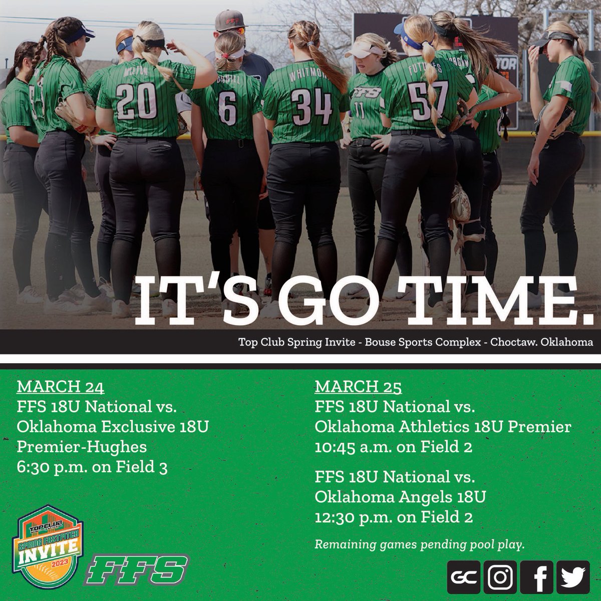 FFS18U's tweet photo. Can’t wait. See you in Choctaw. 💚🖤 https://t.co/r0tLtgl3Fk
