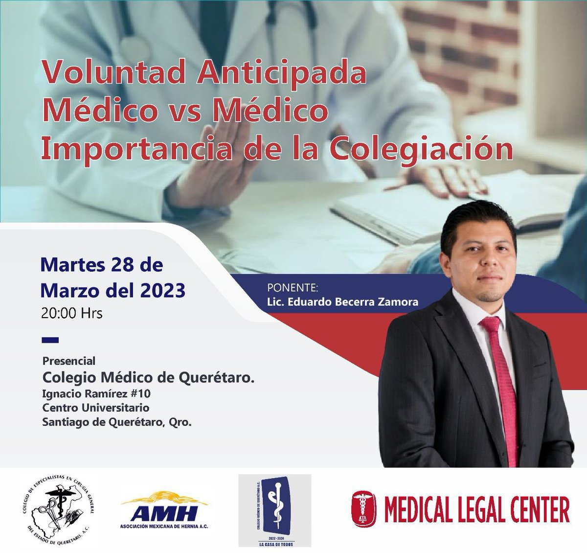 ColCGQro's tweet photo. Próximo martes a las 20:00h. Acompáñenos a nuestra sesión Médico Legal. 

Sin costo. Presencial. https://t.co/pkSKPTJugl