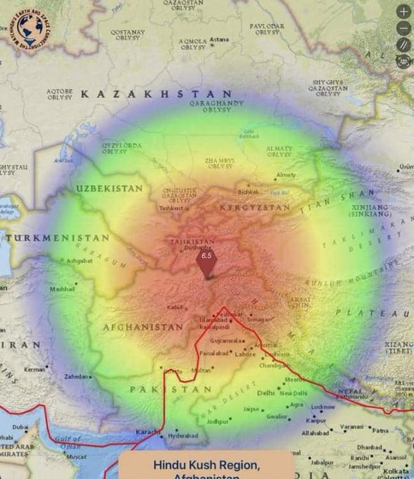 krishnabarmer_'s tweet photo. A 6.8 magnitude earthquake has struck the #HinduKush mountains, affecting neighboring countries as well. Troops have been sent to the impacted areas. Wishing everyone strength to survive this tragedy.
#earthquake https://t.co/MrEX1HloF6