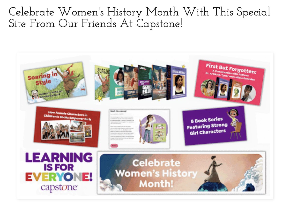 How are you celebrating #WomensHistoryMonth? 

sbee.link/a4c9qwpgty via <a href="/shannonmmiller/">Shannon McClintock Miller</a>
#librarytwitter #txlchat #teachertwitter