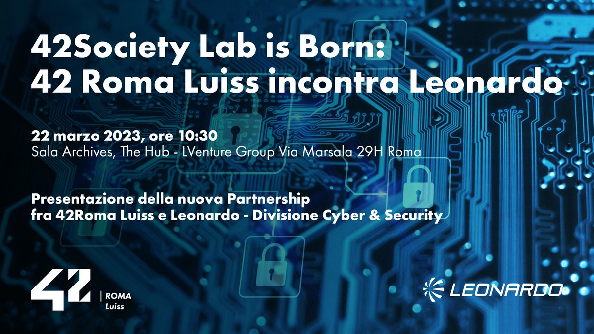 Domani alle 10:30 la presentazione della nuova partnership fra la nostra scuola di coding e <a href="/Leonardo_IT/">Leonardo</a> 💻
