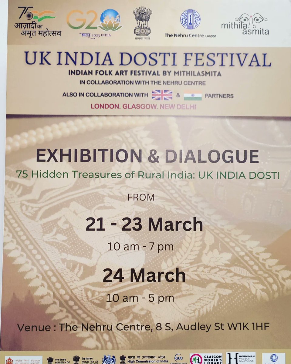 Such wonderful colours and textiles on show <a href="/MITHILAsmita/">MITHILAsmita</a> <a href="/TheNehruCentre/">ICCR in the UK</a> London