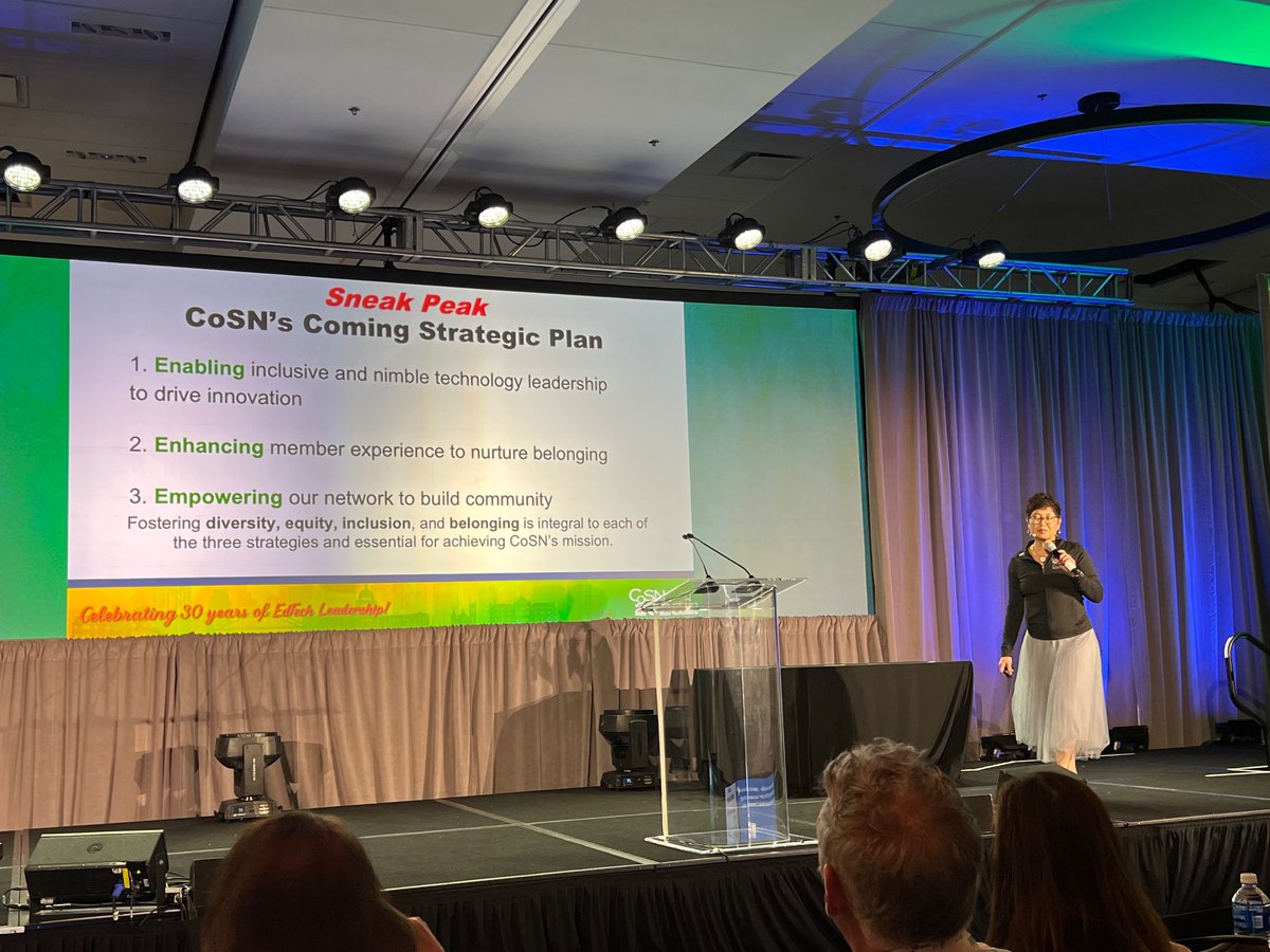 A sneak peek at the new strategic plan for <a href="/CoSN/">CoSN</a> unveiled at the General Session today. So exciting!! #cosn2023