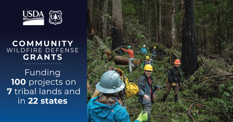 FS_Region1's tweet photo. U.S. Department of Agriculture’s Forest Service is investing nearly 9.5 million dollars in wildfire protection projects across the Northern Region as part of the Community Wildfire Defense Grant (CWDG) program. Read more at https://t.co/bXgh8GbVQB https://t.co/PnTUMcSmJn