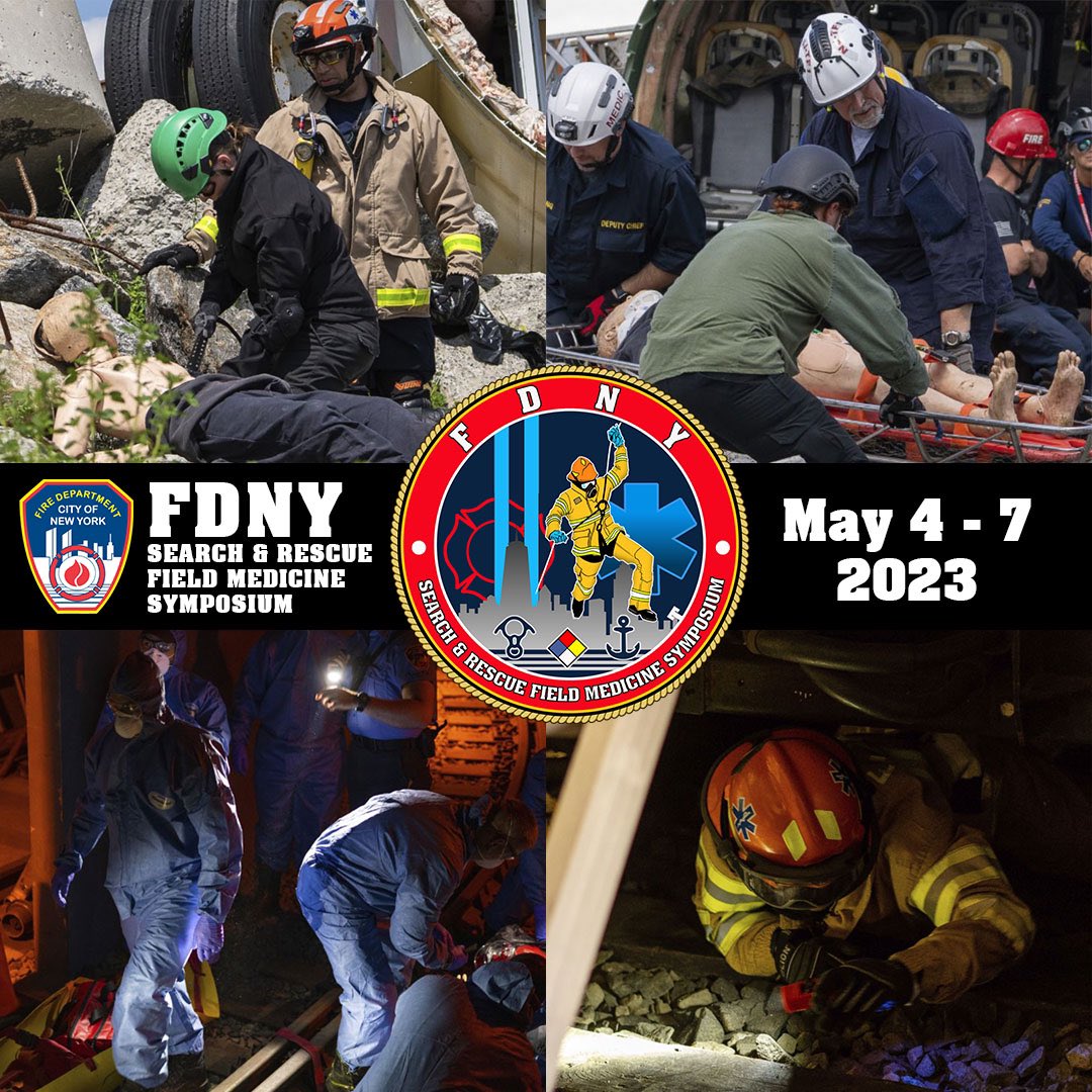 FDNYPro's tweet image. The #FDNY and @FDNYFoundation would like to announce that the FDNY Medical Special Operations Conference (FDNY MSOC) has been renamed as the FDNY Search &amp;amp; Rescue Field Medicine Symposium (SRFM). For more info and to register, visit: fdnypro.org/srfm/