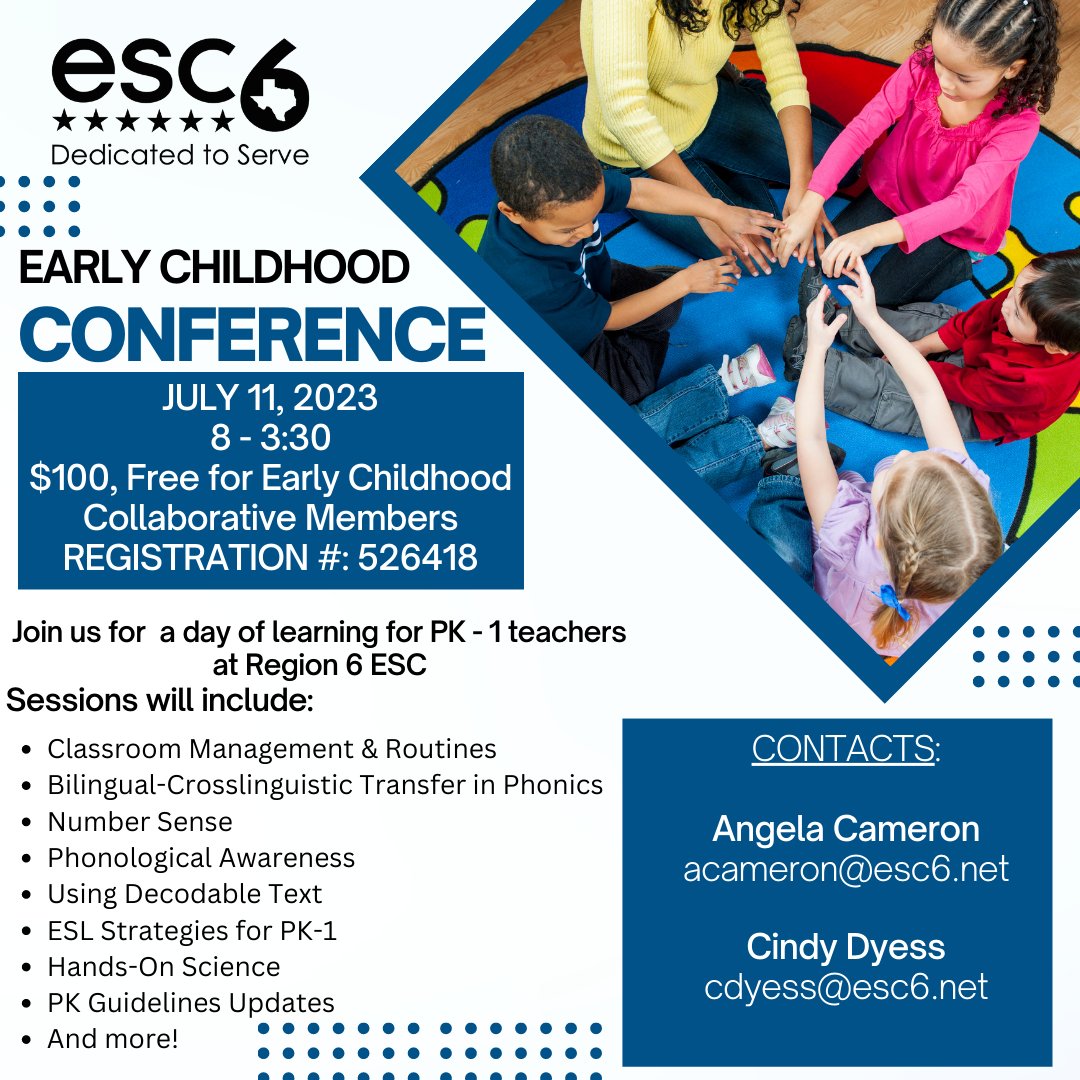 Upcoming Event: Early Childhood Conference - escweb.net/tx_esc_06/cata…