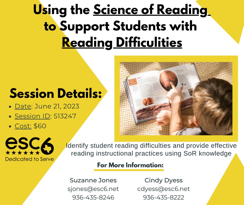 Upcoming Event: Using the Science of Reading to Support Students with Reading Difficulties - escweb.net/tx_esc_06/cata…