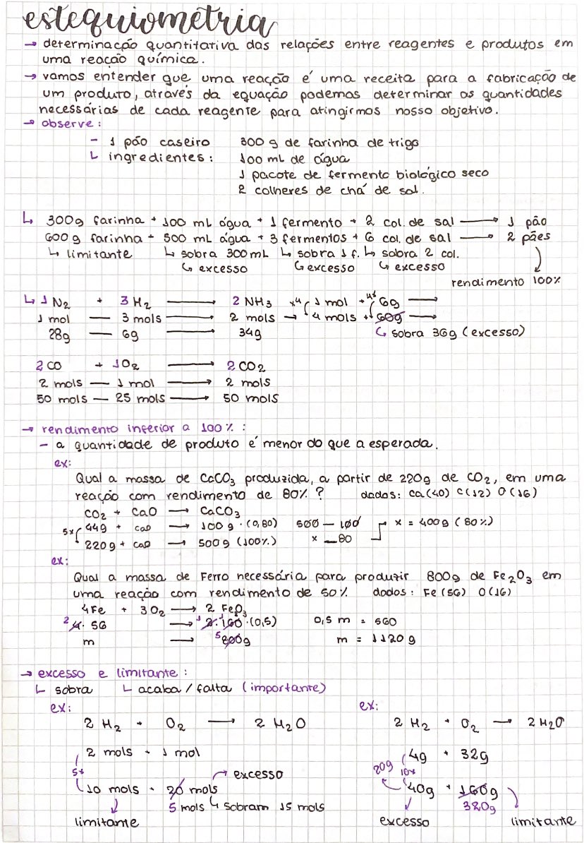 dudaswork's tweet image. resumo de estequiometria e leis ponderais : for #studytwtbr