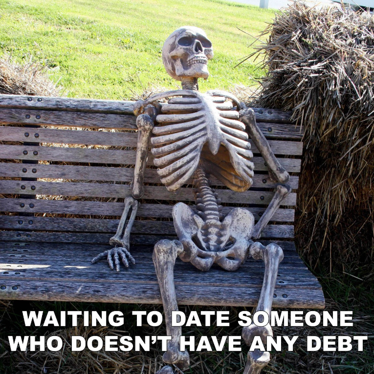 TheTurboFinance's tweet photo. Waiting to date someone who doesnt have any debt? dont hold ya breathe. haha Happy Friday Everyone, Debt Happens but you don't have to suffer alone.
#DebtJoke #MemeJoke #TurboDebt #TurboFinance #Couplegoals #comedy https://t.co/zj2LdciSoN