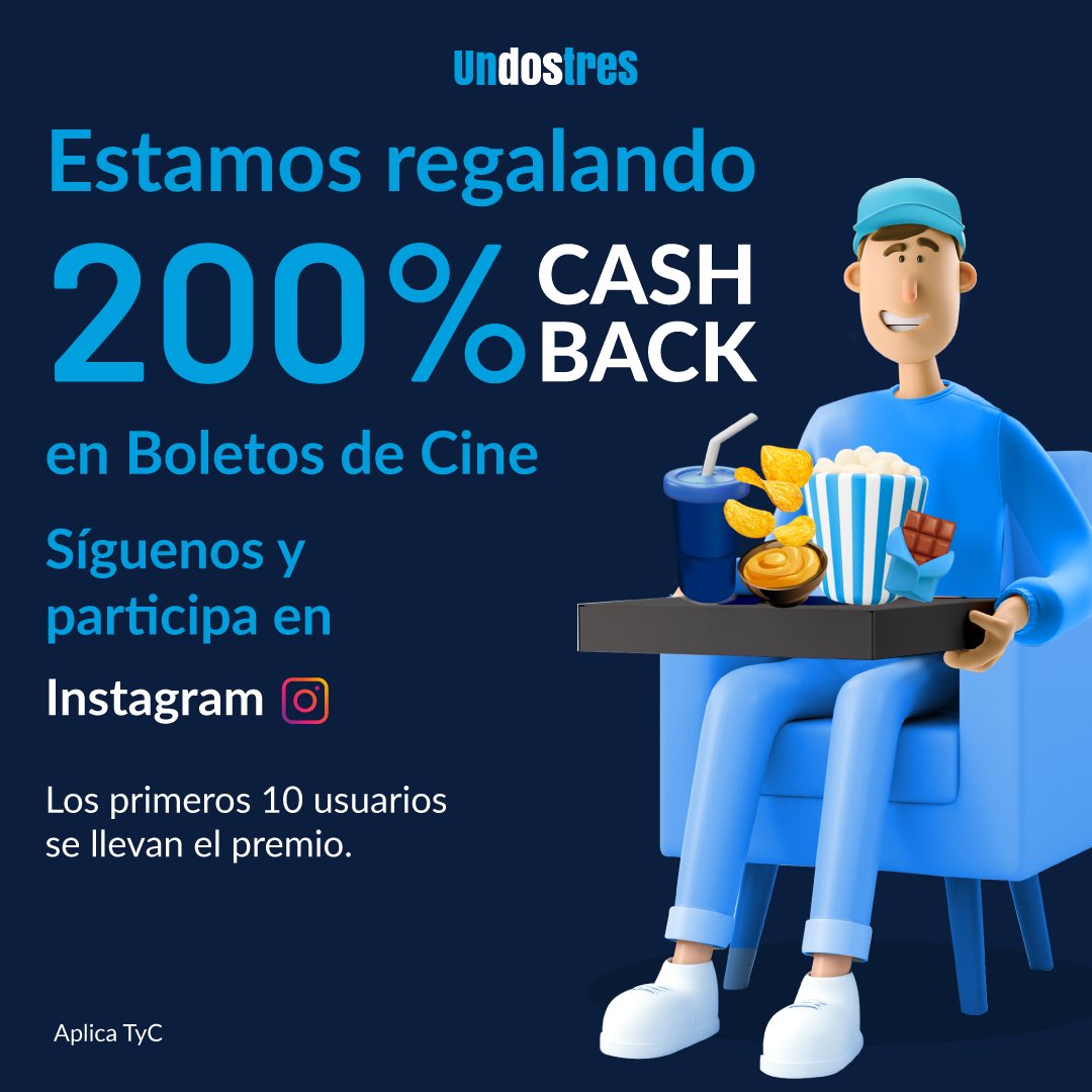Tu próximo Boleto de Cine tiene 200% Cashback😱
¡Sé de los primeros 10 en ganar!🏆
Síguenos en Instagram para participar aquí🏆👉bit.ly/3JNPjOm
.
.
.
#dinamica #giveaway #premio #cashback #dinamica #diversion #trivia #divertida #cine #dinero #ganar #app #estreno #Mexico