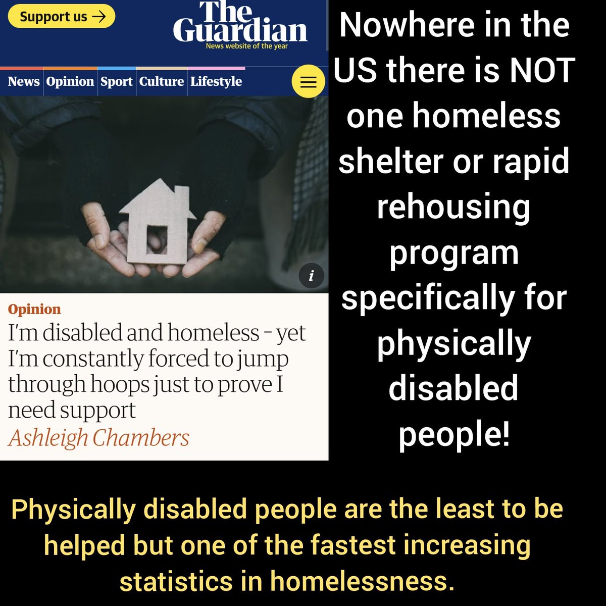 <a href="/NLIHC/">National Low Income Housing Coalition</a> JUST ONCE can the physically #disabled #homeless PLEASE be included.  Anything. I don't freaking care anymore what it's for in regards to #homelessness or housing or low income housing.

 But every once in a while
 CAN WE PLEASE BE INCLUDED IN THE DISCUSSION OF HOUSING &amp; EQUALITY