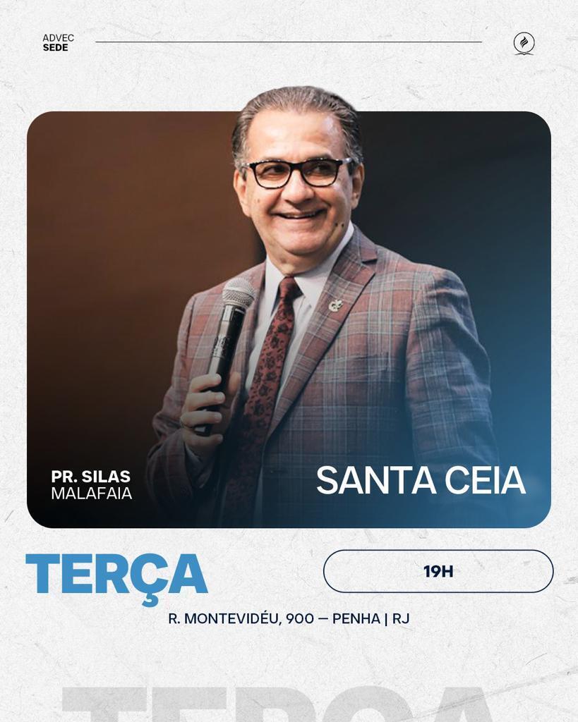 PastorMalafaia's tweet photo. Hoje, dia 21 de março, participe da Santa Ceia na @advecoficial, às 19h. Convide também sua família e amigos para ouvirem uma palavra de bênção!
Endereço: Rua Montevidéu, 900, Penha (RJ)
#santaceia #ceia #advec #silasmalafaia https://t.co/59fVlK5UOs