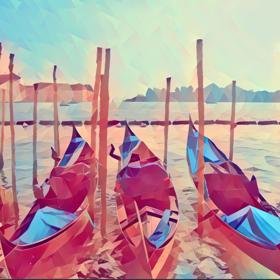 thisidesigned's tweet photo. Gondolas in Poly Art 🎨 glory 

#art #artistsontwitter #ArtistOnTwitter #NFTs #NFTCommunity #nftcollector #NFTartwork #GraphicDesign #Creative #CreativeSociety #thisidesigned #polyart #gondolas #Italy #Venice https://t.co/6Jltip42VJ