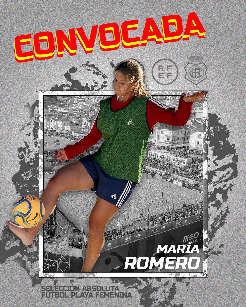 🚨MARÍA ROMERO CONVOCADA CON LA SELECCIÓN ESPAÑOLA ABSOLUTA FEMENINA DE FÚTBOL PLAYA. ⚽️🏖️

Nuestra jugadora María Romero ha sido convocada por Christian Méndez para la primera concentración de esta temporada del 2023 del 3 al 6 de abril en el Valle de Los Pedroches (Córdoba).