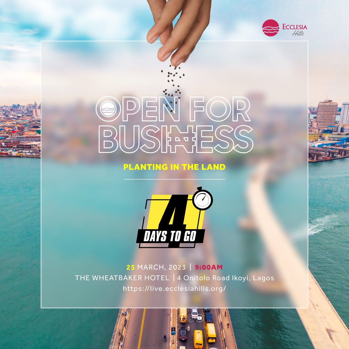 ecclesiahills's tweet photo. Is there any seed in your hand that needs to be planted…?
#Rehoboth #OpenForBusiness #Conference #Entrepreneurs #Community #Local #Global #Wisdom #Markets #Invest #EcclesiaHills #Planting #Lagos #Events #Register #March25 #O4B #O4BII https://t.co/zqMkz8HVhM